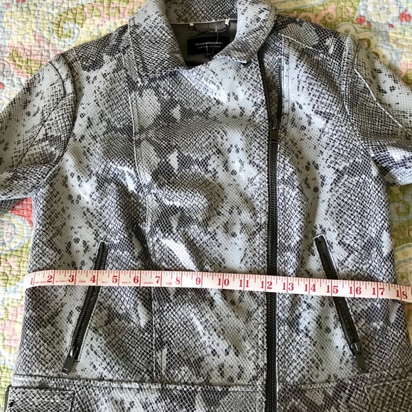 🌈Banana Republic🌈Snake print Real leather Moto Jacket - Picture 7 of 8